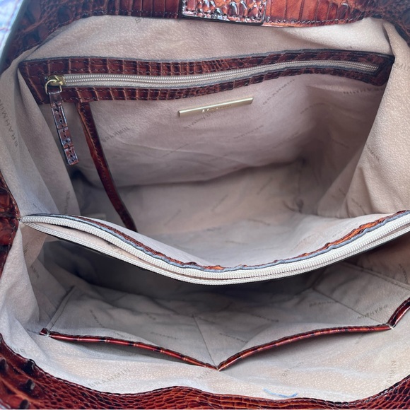 Brahmin SET EUC Large Amelia Tote and NWT Modern Wallet in PECAN Melbourne - Picture 13 of 17
